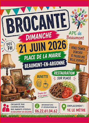 Brocante à Beaumont le dimanche 21 juin